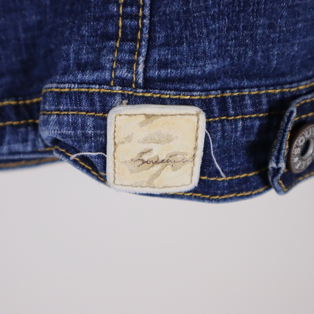 Southpole Jean Jacket Y2K Cropped Denim Women's Medium‎ 18.5x21 - Picture 4 of 9
